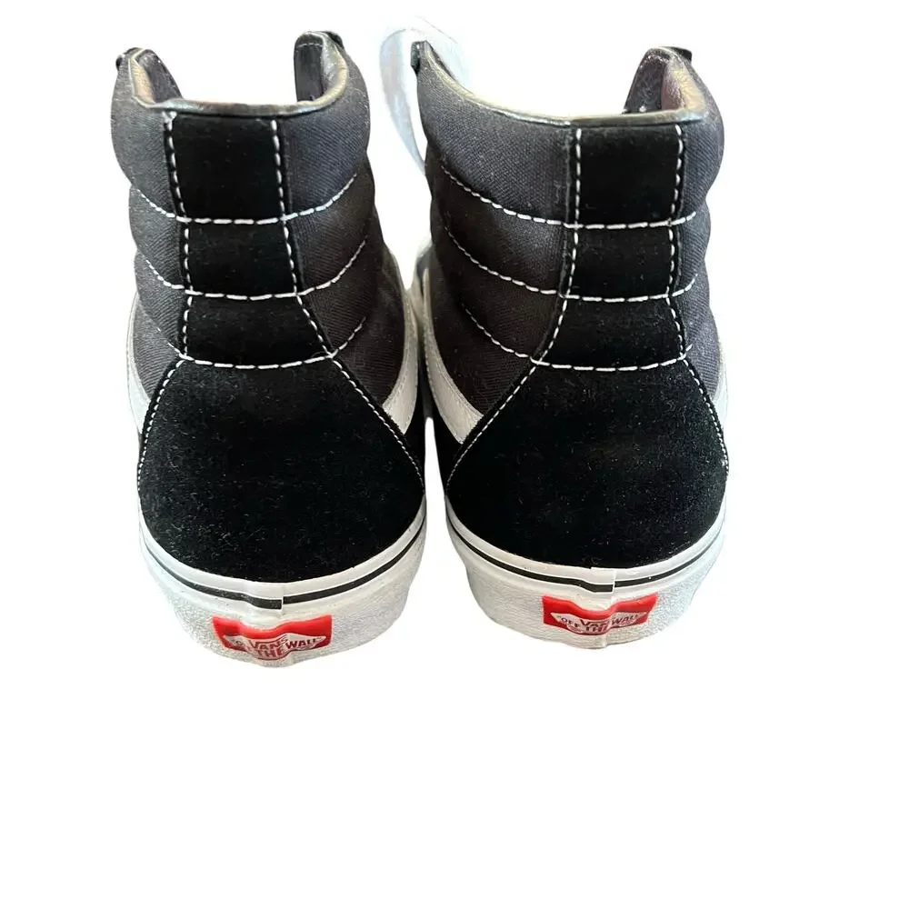 Vans Sk8-Hi Black White High Top Sneakers Men’s Size 9 Lace Up Skate Shoes